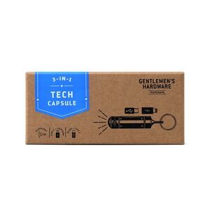 Gentlemen's Hardware Tech Capsule Unisex OS Black 3-in-1 Cable Flashlight